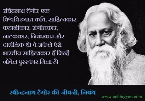 Rabindranath Tagore Biography & Essay In Hindi,