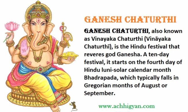 गणेश चतुर्थी क्यों मनाया जाता हैं, इतिहास, कथाएँ, विधि Ganesh Chaturthi History & Story in Hindi,